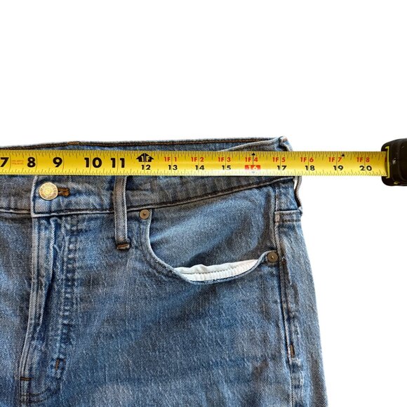 Madewell Perfect Vintage Crop Jeans With Distressed Knee & Raw Hem Size 32 - Picture 7 of 9